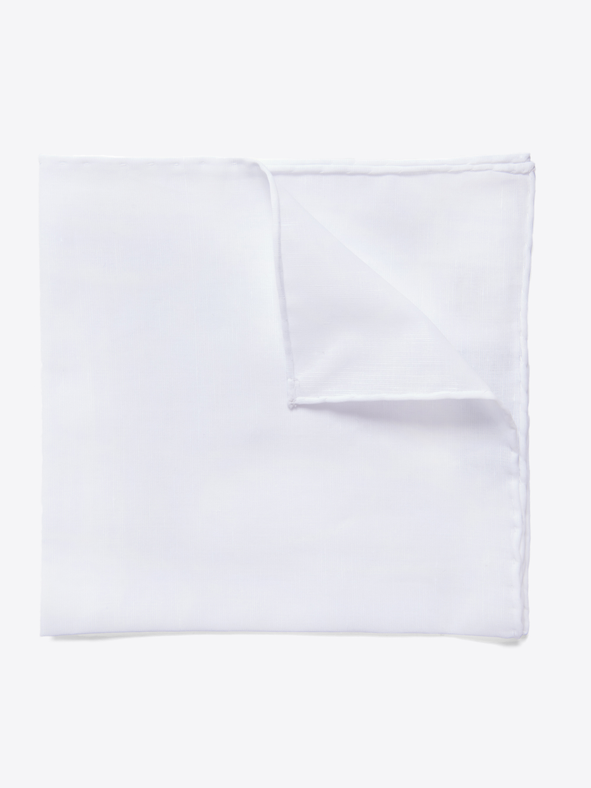Zoom Image of Essential White Cotton Linen Pocket Square