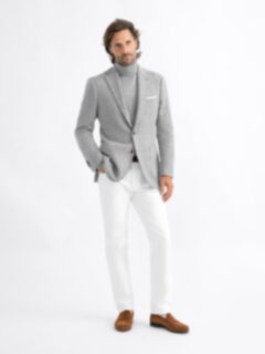 Light Grey Cashmere Turtleneck Sweater Product Thumbnail 5
