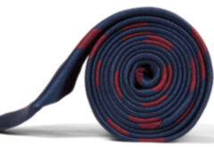 Navy and Red Silk Striped Tie Product Thumbnail 2