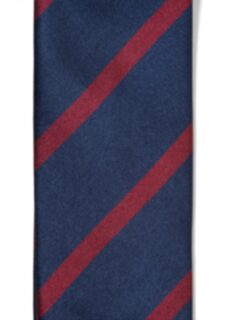 Navy and Red Silk Striped Tie Product Thumbnail 4