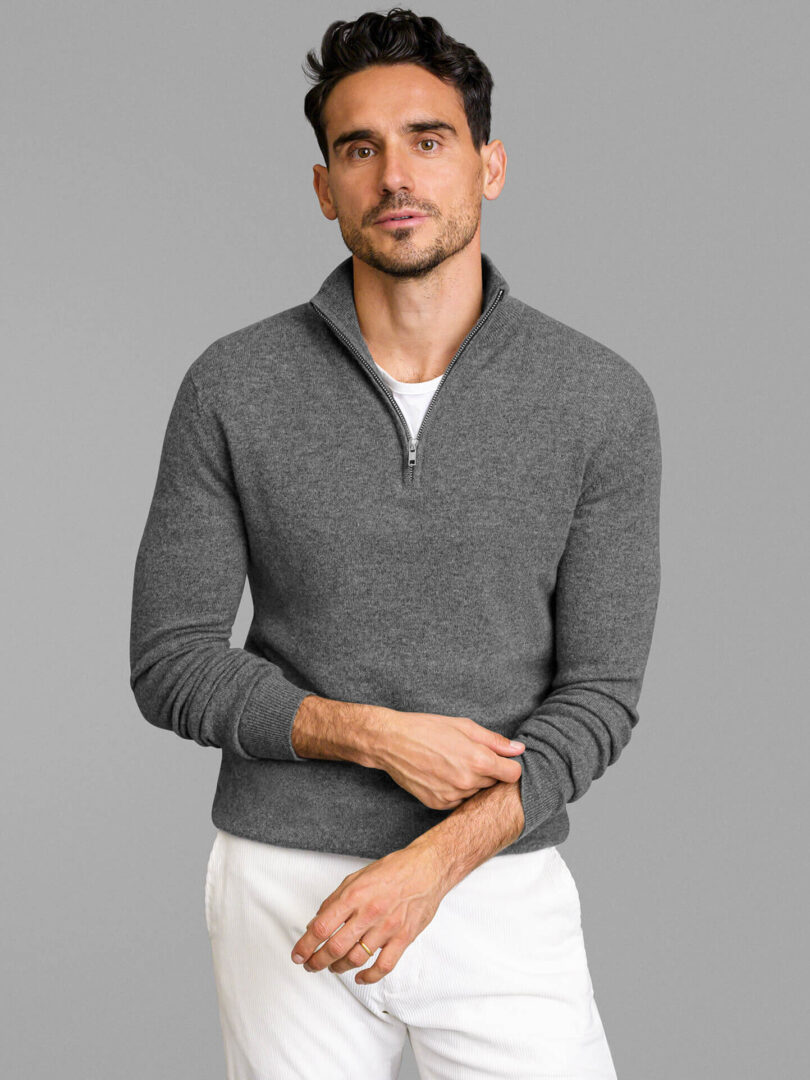 Cashmere Half-Zip Sweater - Proper Cloth