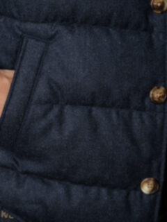 Cortina Navy Birdseye Wool Button Vest Product Thumbnail 5