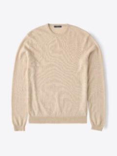Light Camel Cashmere Crewneck Sweater Product Thumbnail 1