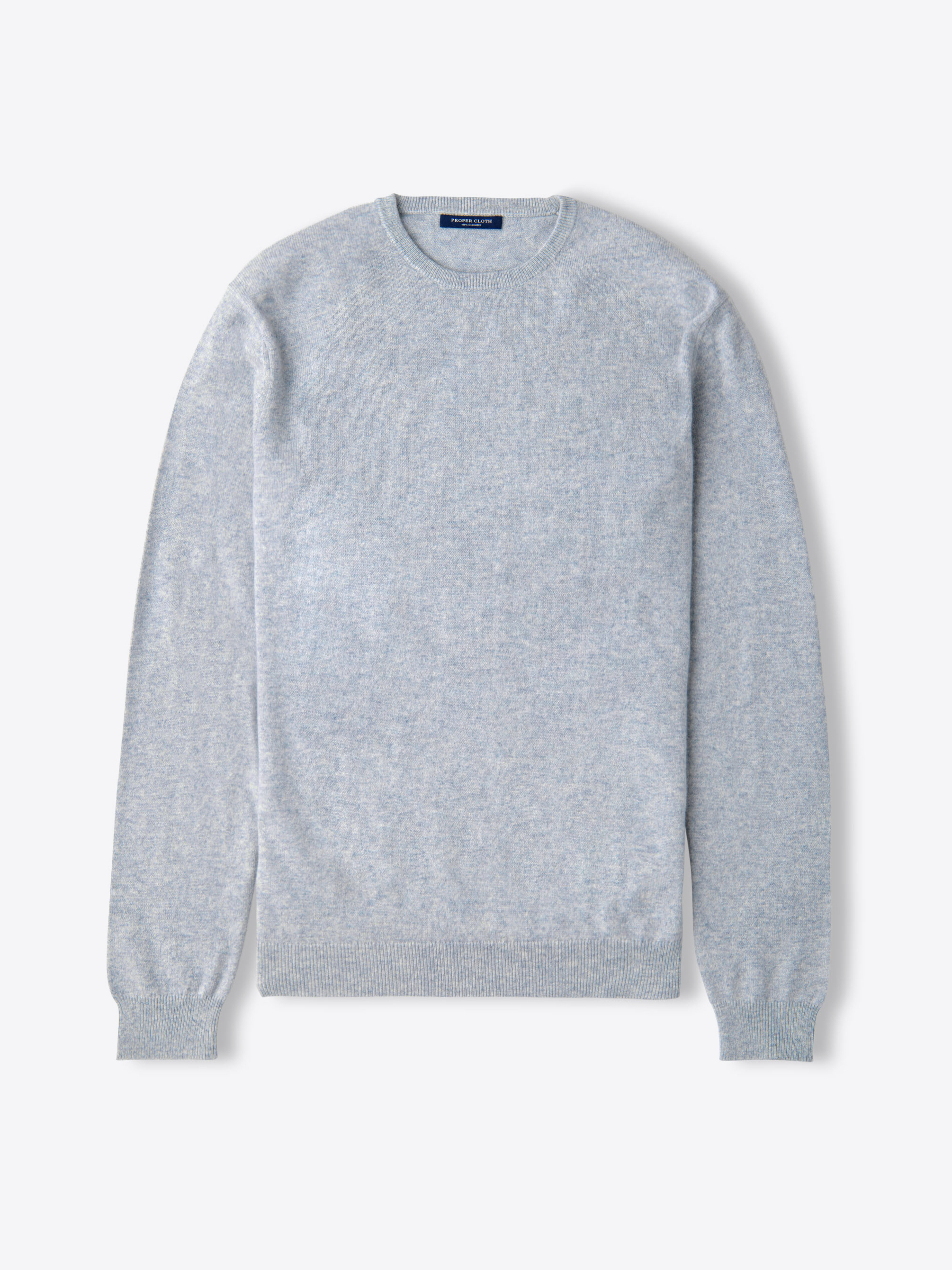 Zoom Image of Frost Blue Cashmere Crewneck Sweater
