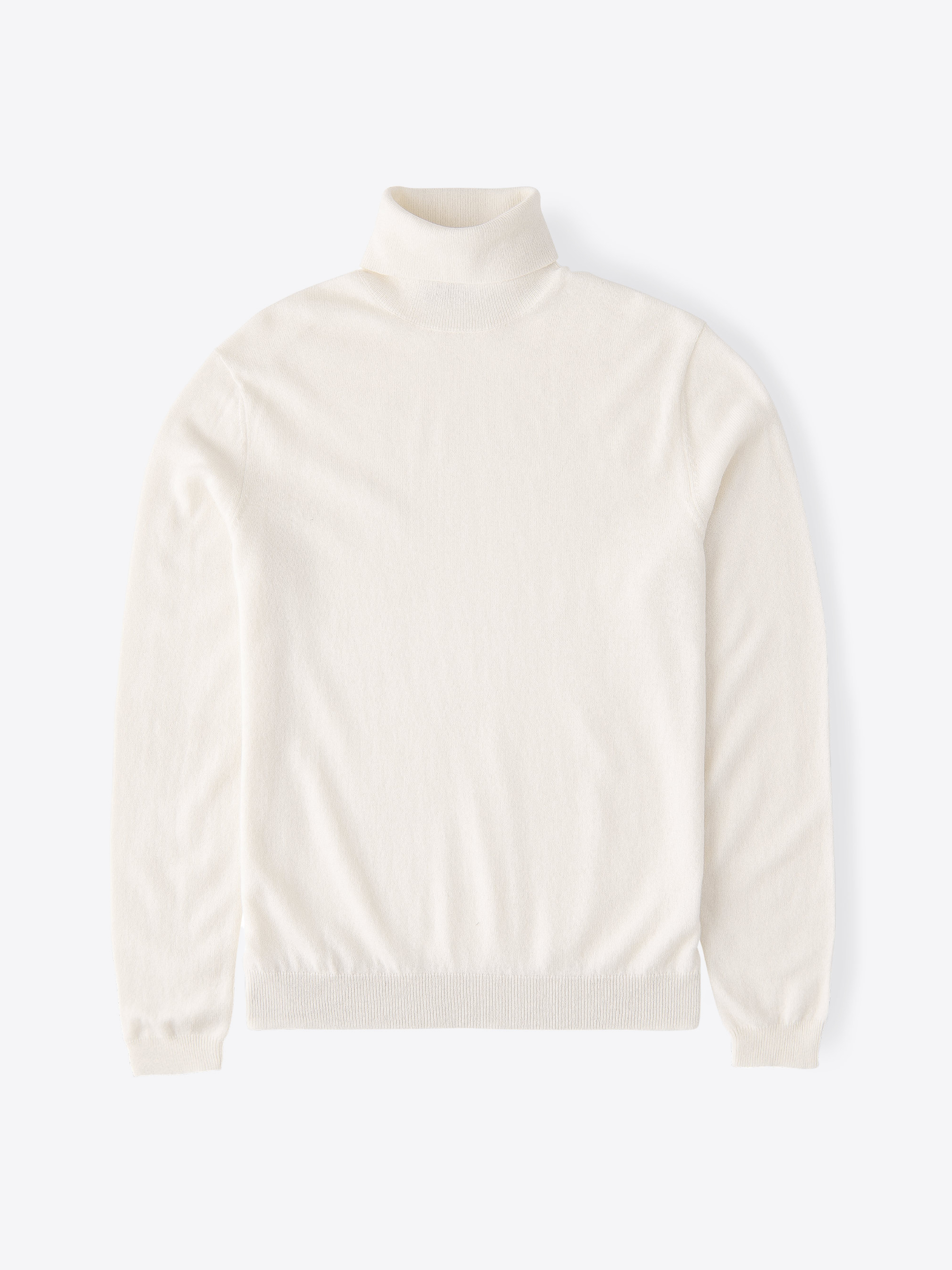 Cream Cashmere Turtleneck Sweater by Proper Cloth