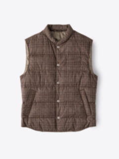 Cortina Mocha Plaid Wool Snap Vest Product Thumbnail 1