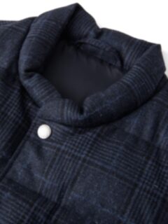 Cortina Navy Plaid Wool Snap Vest Product Thumbnail 2