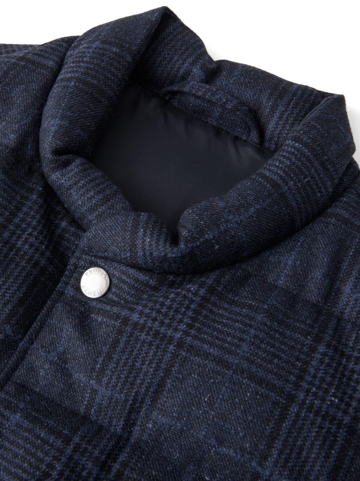Cortina Navy Plaid Wool Snap Vest