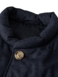 Cortina Navy Birdseye Wool Button Vest Product Thumbnail 7