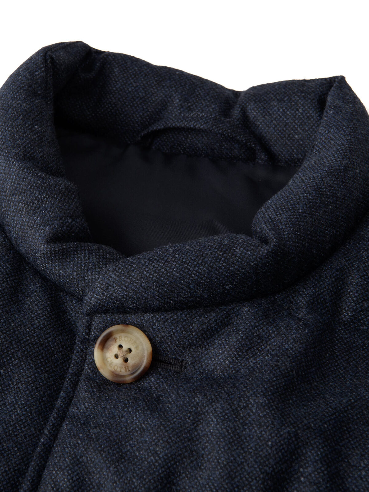 Cortina Navy Birdseye Wool Button Vest