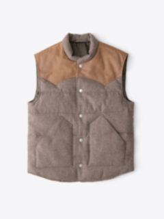 Jackson Taupe Wool and Cashmere Western Vest Product Thumbnail 1