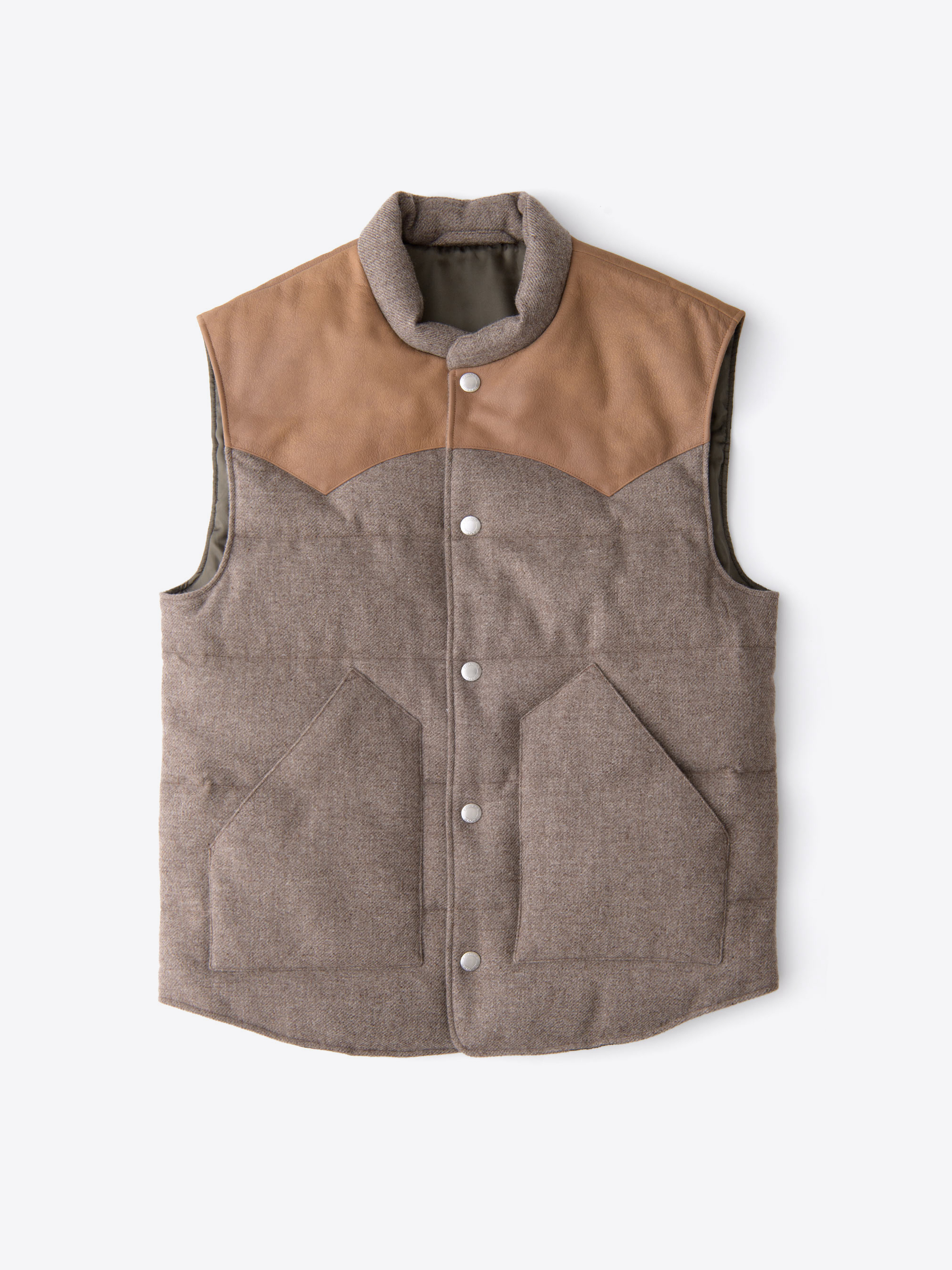 Zoom Image of Jackson Taupe Wool and Cashmere Western Vest