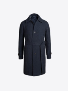 Crosby Navy Wool and Cashmere Belted Coat Product Thumbnail 1