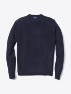 Navy and Red Stripe Cashmere Sweater Product Thumbnail 1
