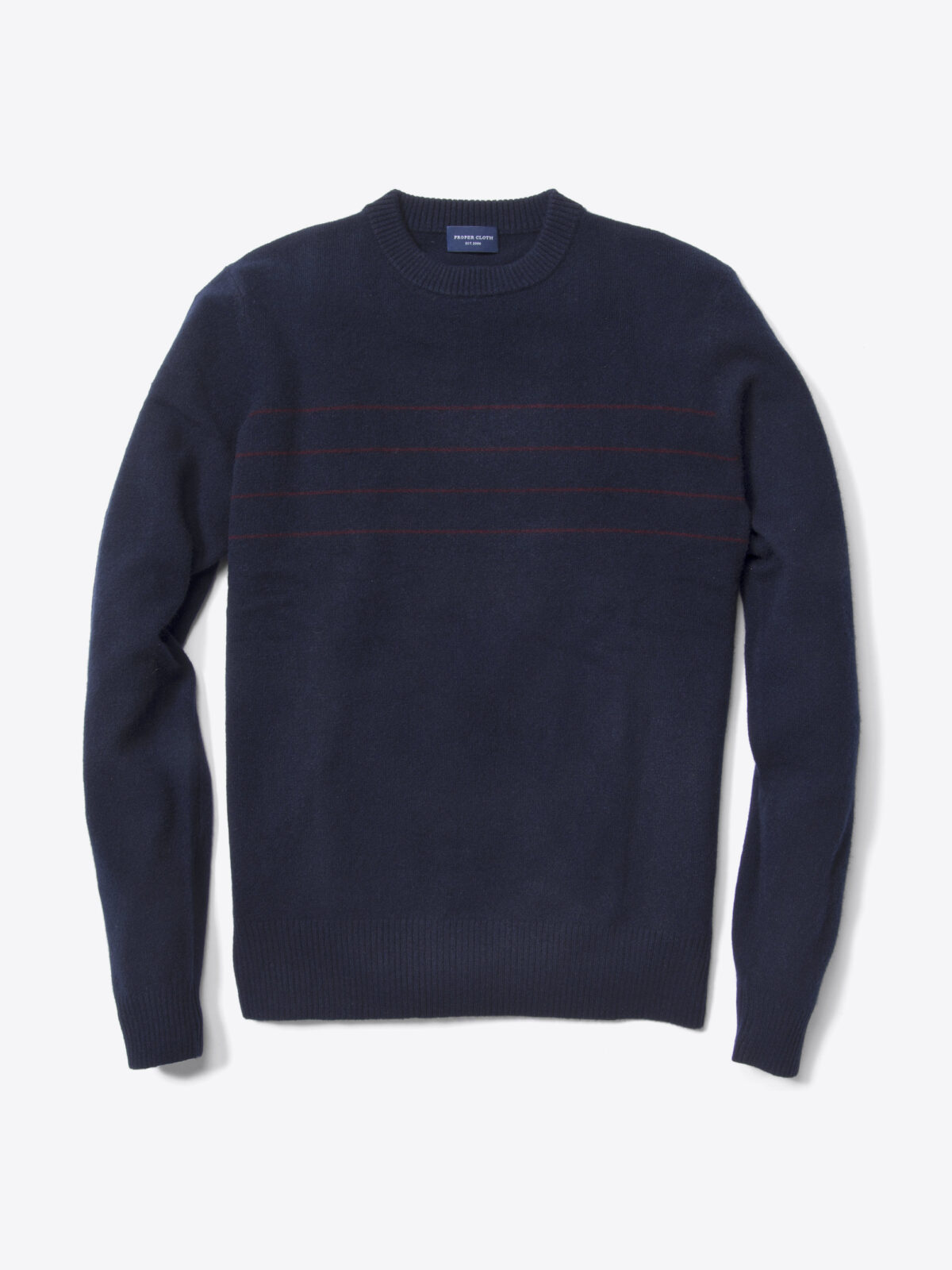 Navy and Red Stripe Cashmere Sweater