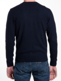 Navy and Red Stripe Cashmere Sweater Product Thumbnail 5