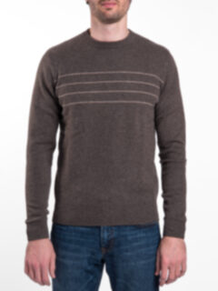 Brown and Tan Stripe Cashmere Sweater Product Thumbnail 4