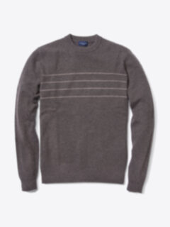 Brown and Tan Stripe Cashmere Sweater Product Thumbnail 1