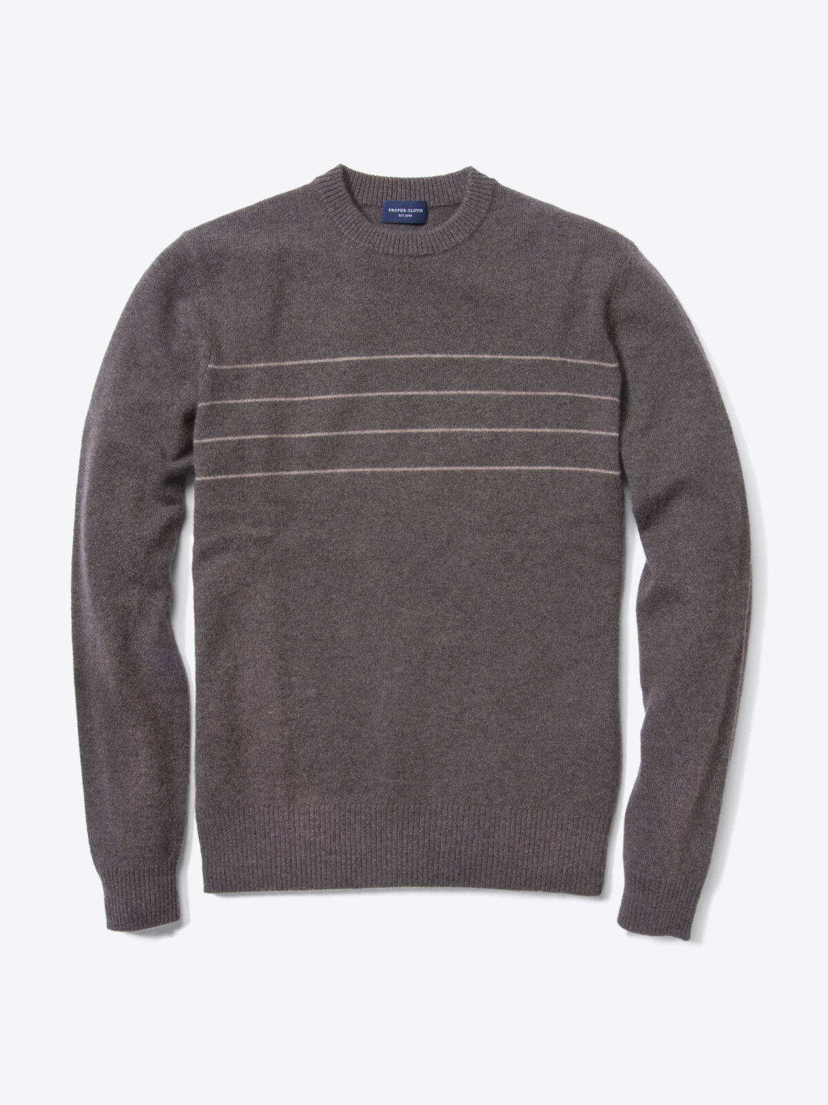 Brown and Tan Stripe Cashmere Sweater