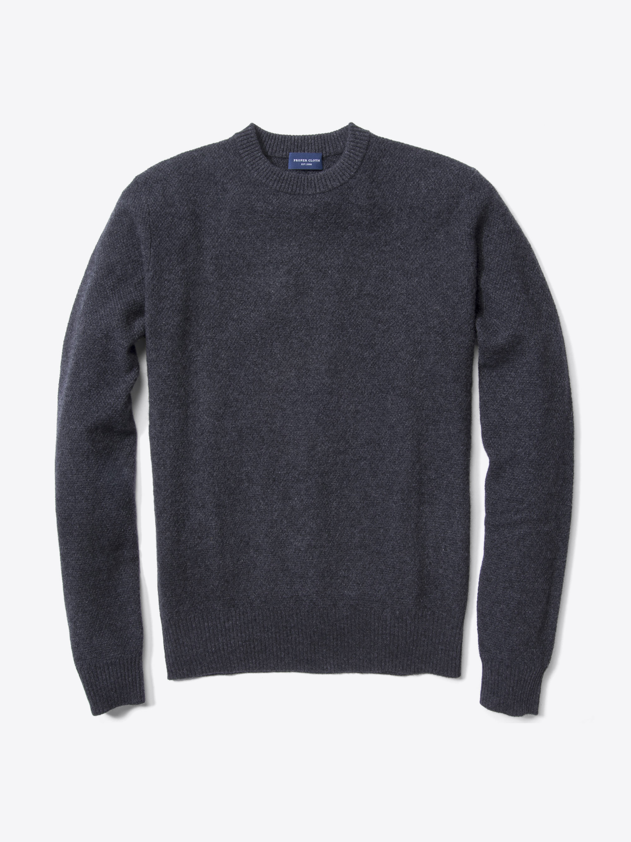 Zoom Image of Charcoal Cobble Stitch Cashmere Sweater
