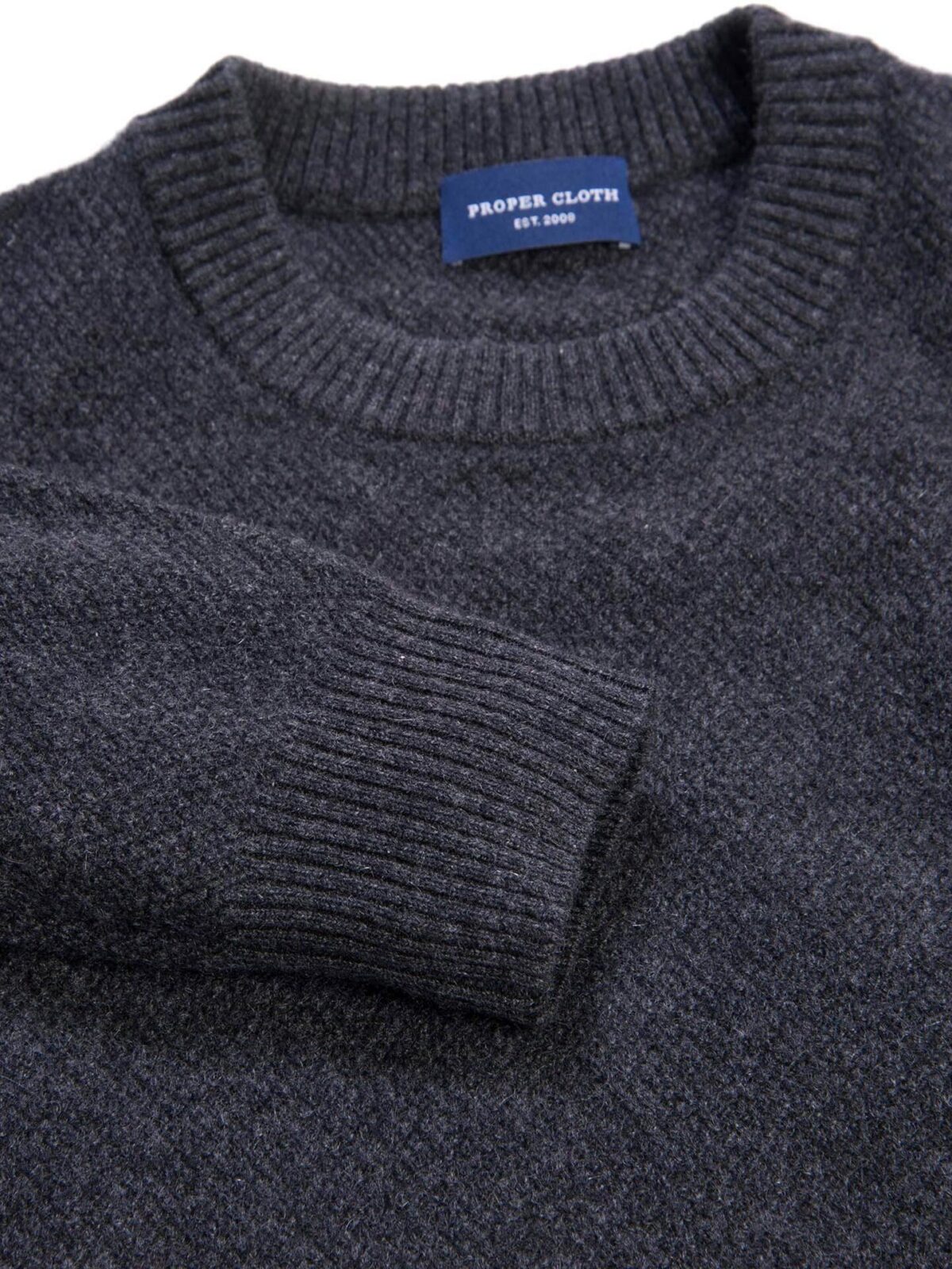 Charcoal Cobble Stitch Cashmere Sweater