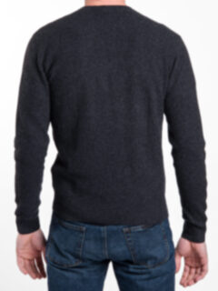 Charcoal Cobble Stitch Cashmere Sweater Product Thumbnail 5