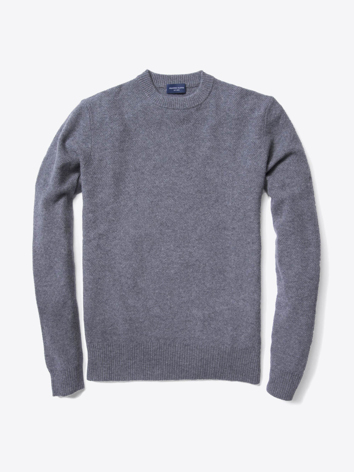 Grey Cobble Stitch Cashmere Sweater