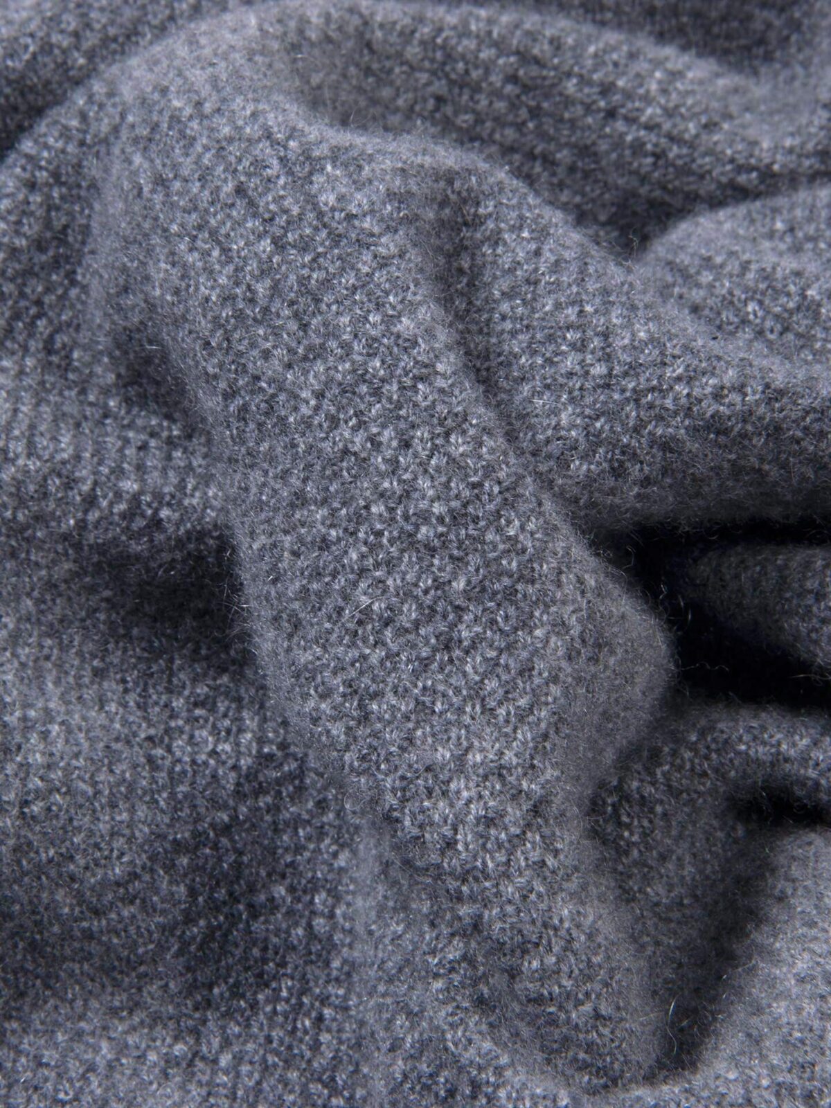 Grey Cobble Stitch Cashmere Sweater
