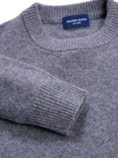 Grey Cobble Stitch Cashmere Sweater Product Thumbnail 2