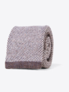 Torino Brown Cashmere Knit Tie Product Thumbnail 1