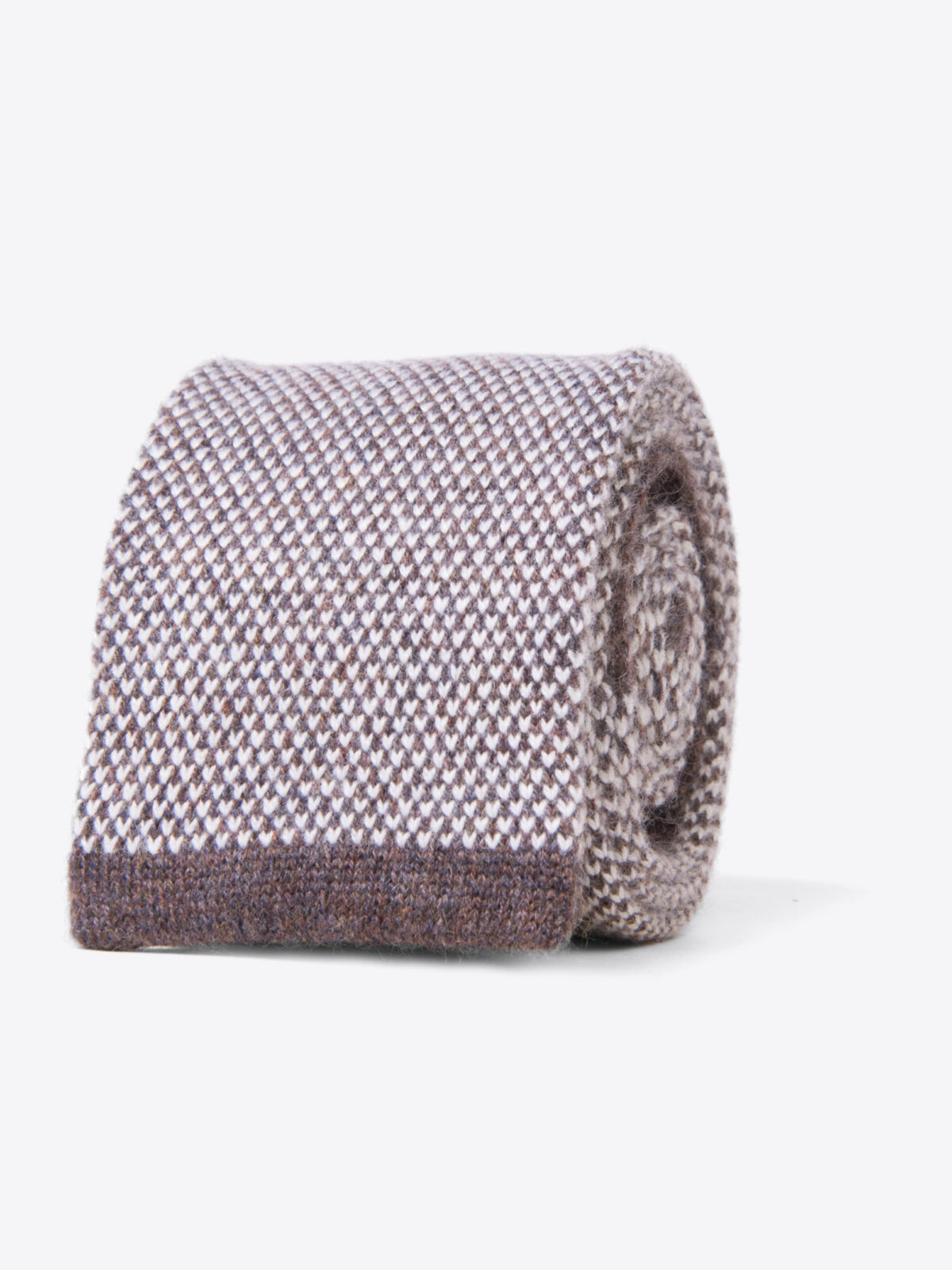 Torino Brown Cashmere Knit Tie