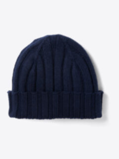 Navy Cashmere Knit Hat Product Thumbnail 1