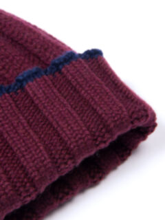 Red and Navy Cashmere Knit Hat Product Thumbnail 2