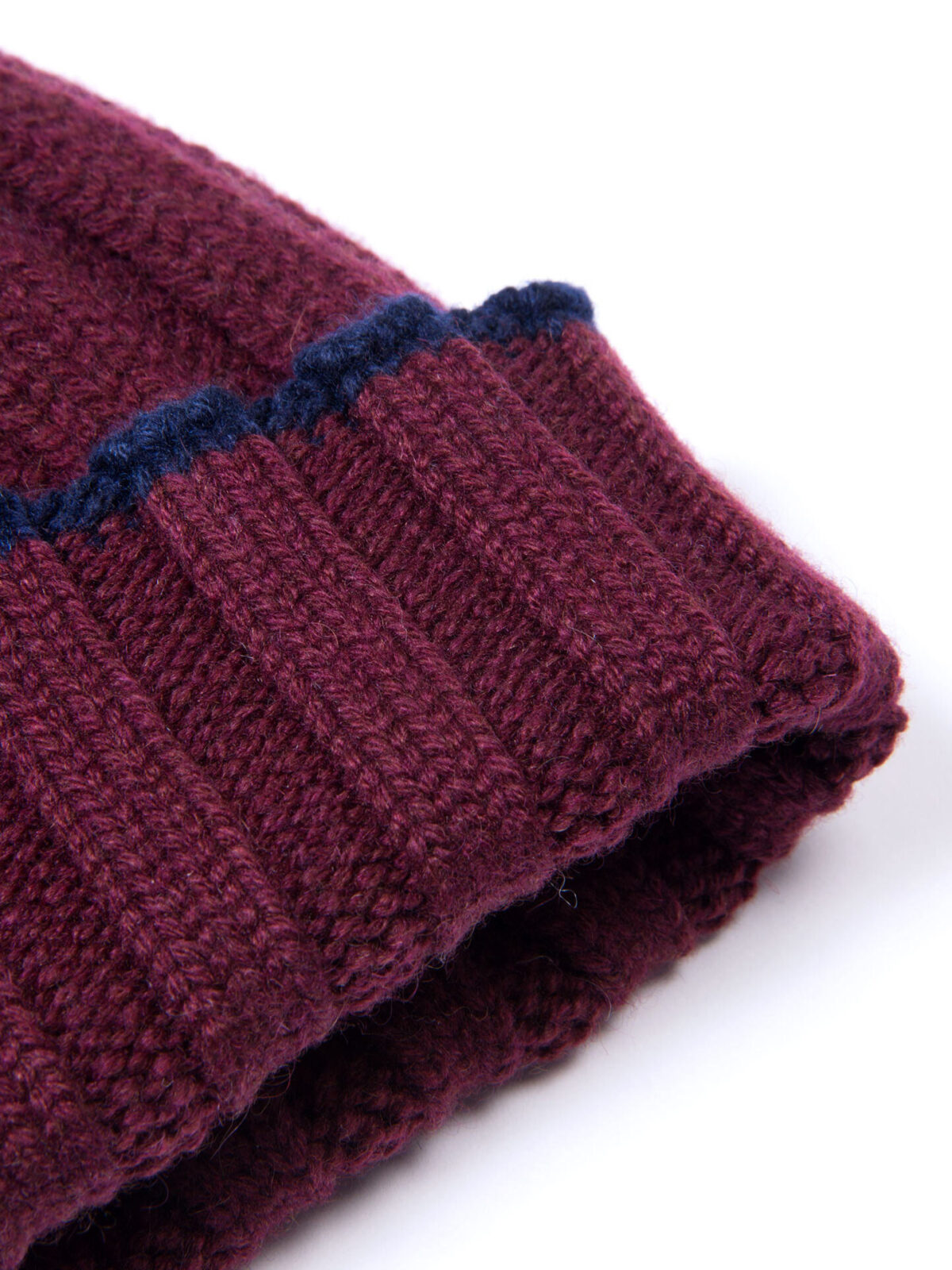 Red and Navy Cashmere Knit Hat