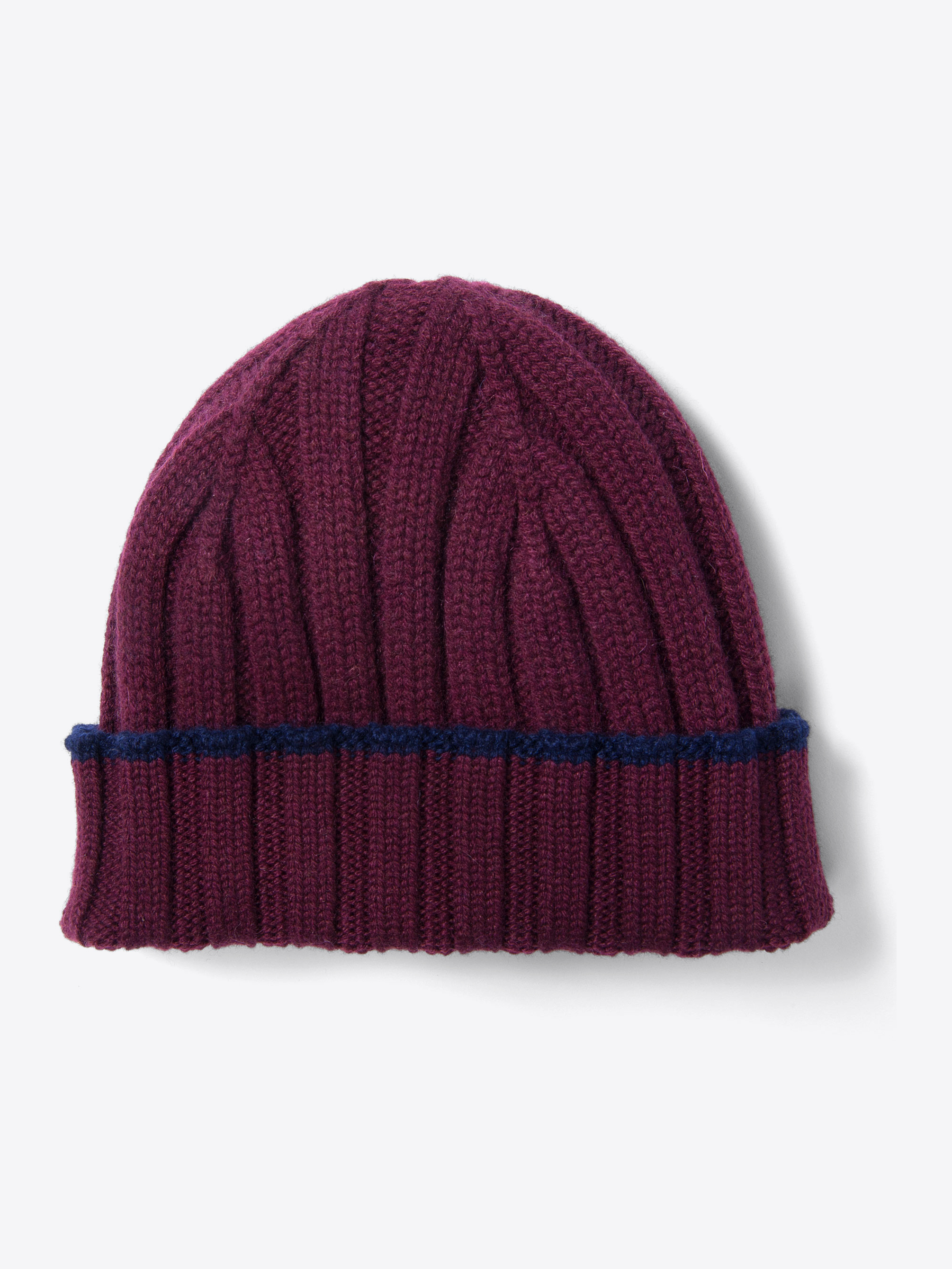 Zoom Image of Red and Navy Cashmere Knit Hat