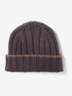 Brown Tipped Cashmere Knit Hat Product Thumbnail 1