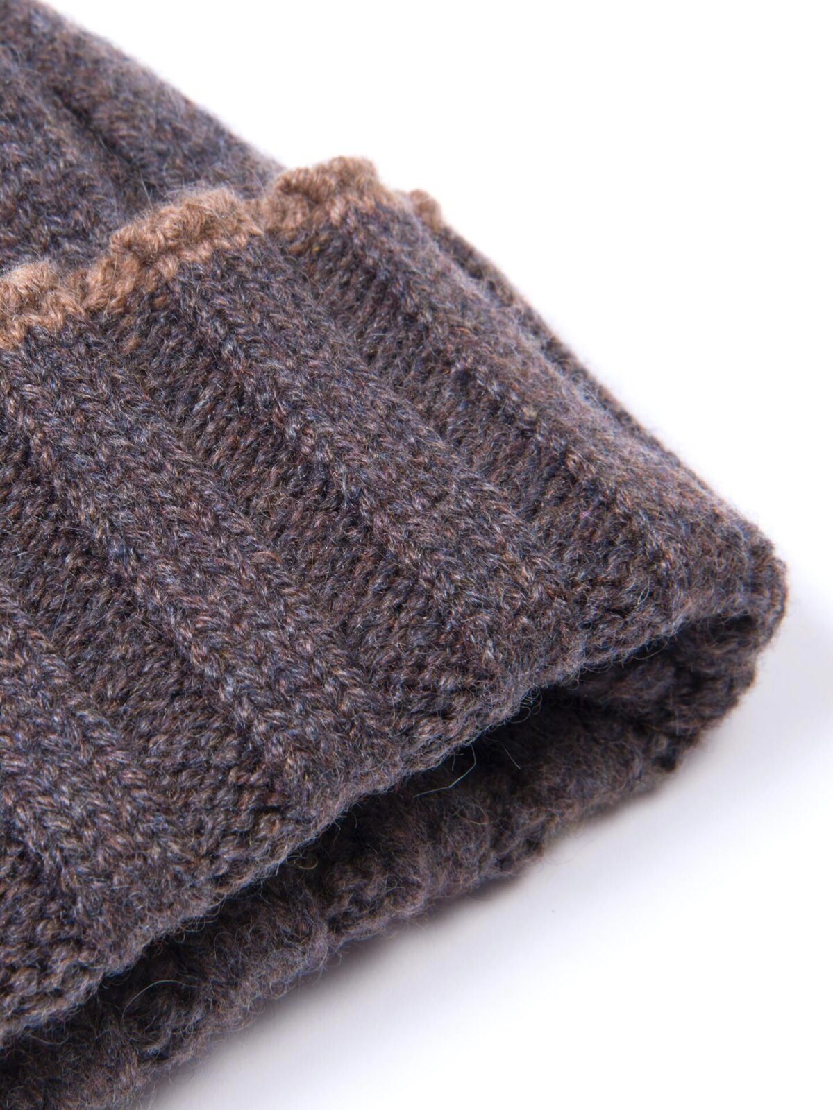 Brown Tipped Cashmere Knit Hat