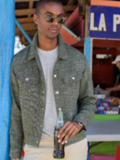 Sedona Fatigue Linen Blend Unlined Trucker Jacket Product Thumbnail 7