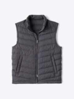 Brera Charcoal Merino Wool Zip Vest Product Thumbnail 1
