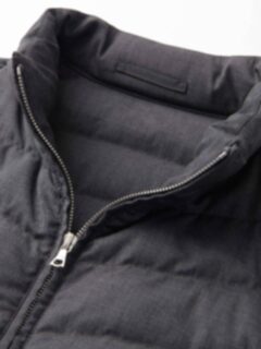 Brera Charcoal Merino Wool Zip Vest Product Thumbnail 4