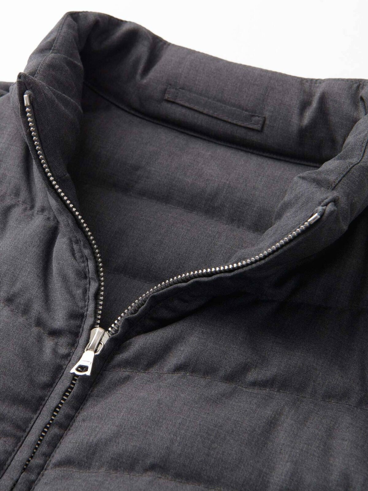 Brera Charcoal Merino Wool Zip Vest