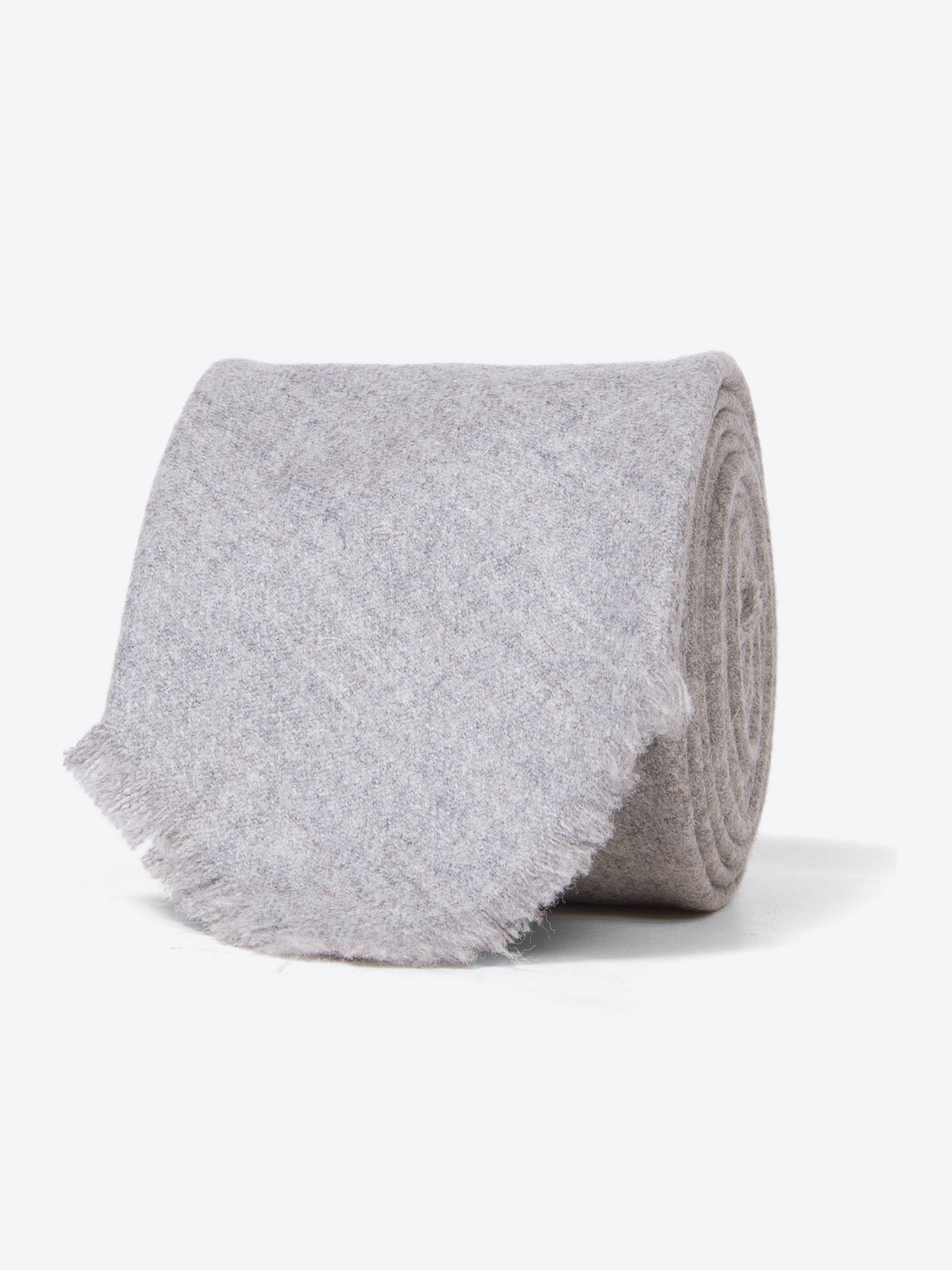 Zoom Image of Corvara Light Grey Frayed Wool Tie