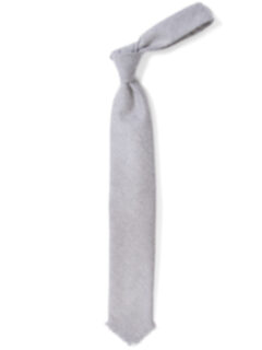 Corvara Light Grey Frayed Wool Tie Product Thumbnail 2