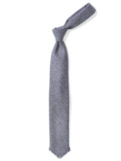 Corvara Grey Frayed Wool Tie Product Thumbnail 2