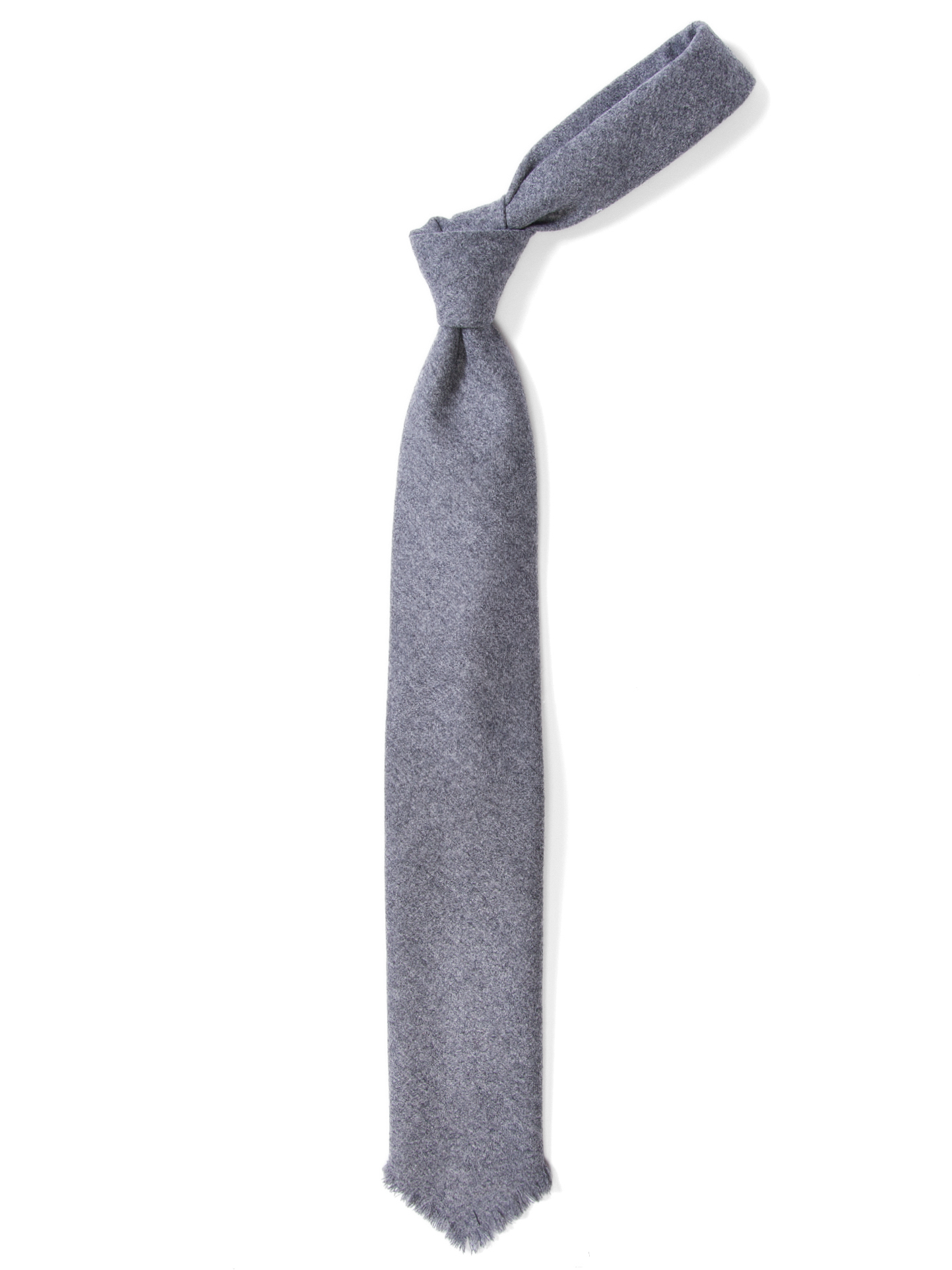 Corvara Grey Frayed Wool Tie by Proper Cloth