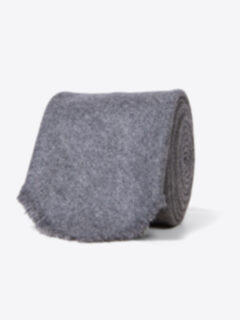 Corvara Grey Frayed Wool Tie Product Thumbnail 1