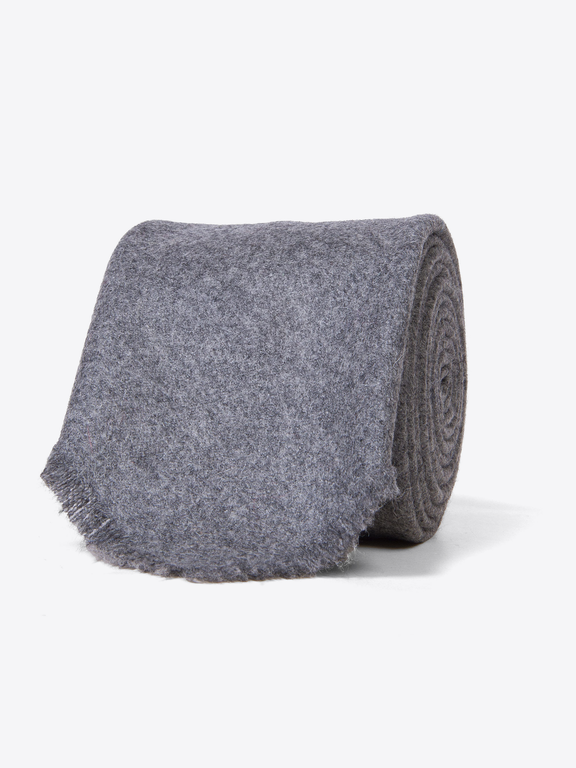 Zoom Image of Corvara Grey Frayed Wool Tie