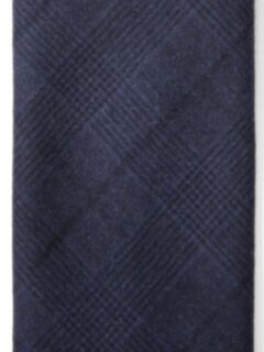 Corvara Navy Plaid Frayed Wool Tie Product Thumbnail 3