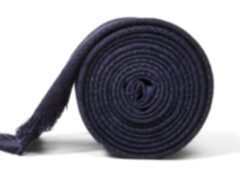Corvara Navy Plaid Frayed Wool Tie Product Thumbnail 6