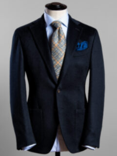 Corvara Light Blue Plaid Frayed Wool Tie Product Thumbnail 6